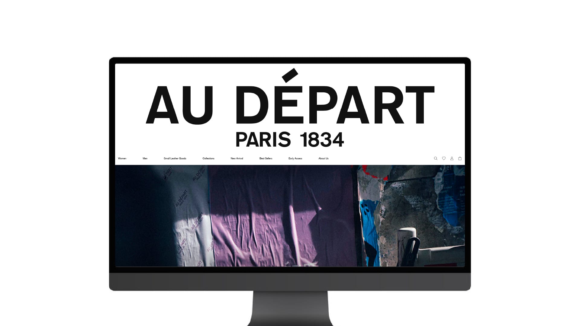 Au Depart 온라인 스토어의 전체 디자인.